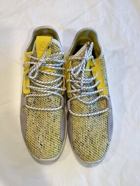 Size 10 - Adidas Pharrell x Tennis Hu V2 Yellow